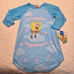 Spongebob Squarepants girls size Medium (8-10) 2 tone blue nightgown NEW